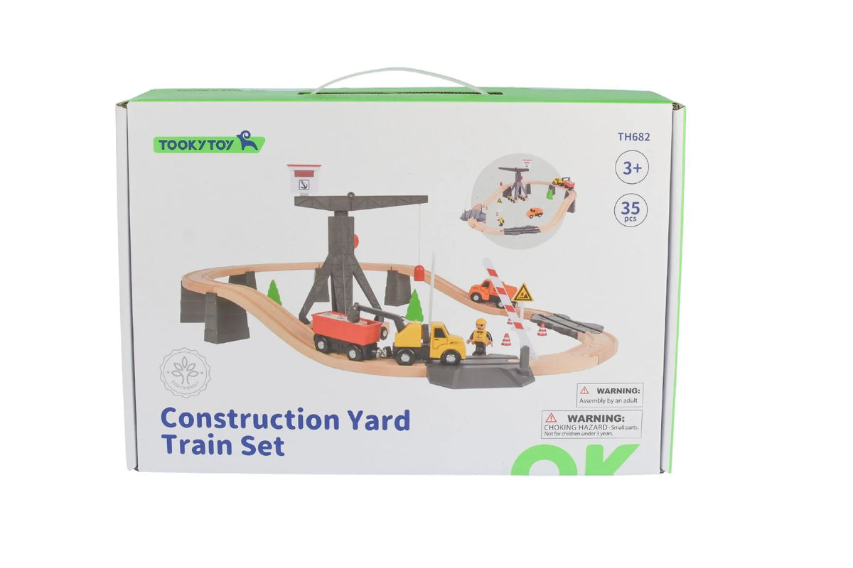 TOOKY TOY Construction Yard Train Set - Medium - Marah Kids