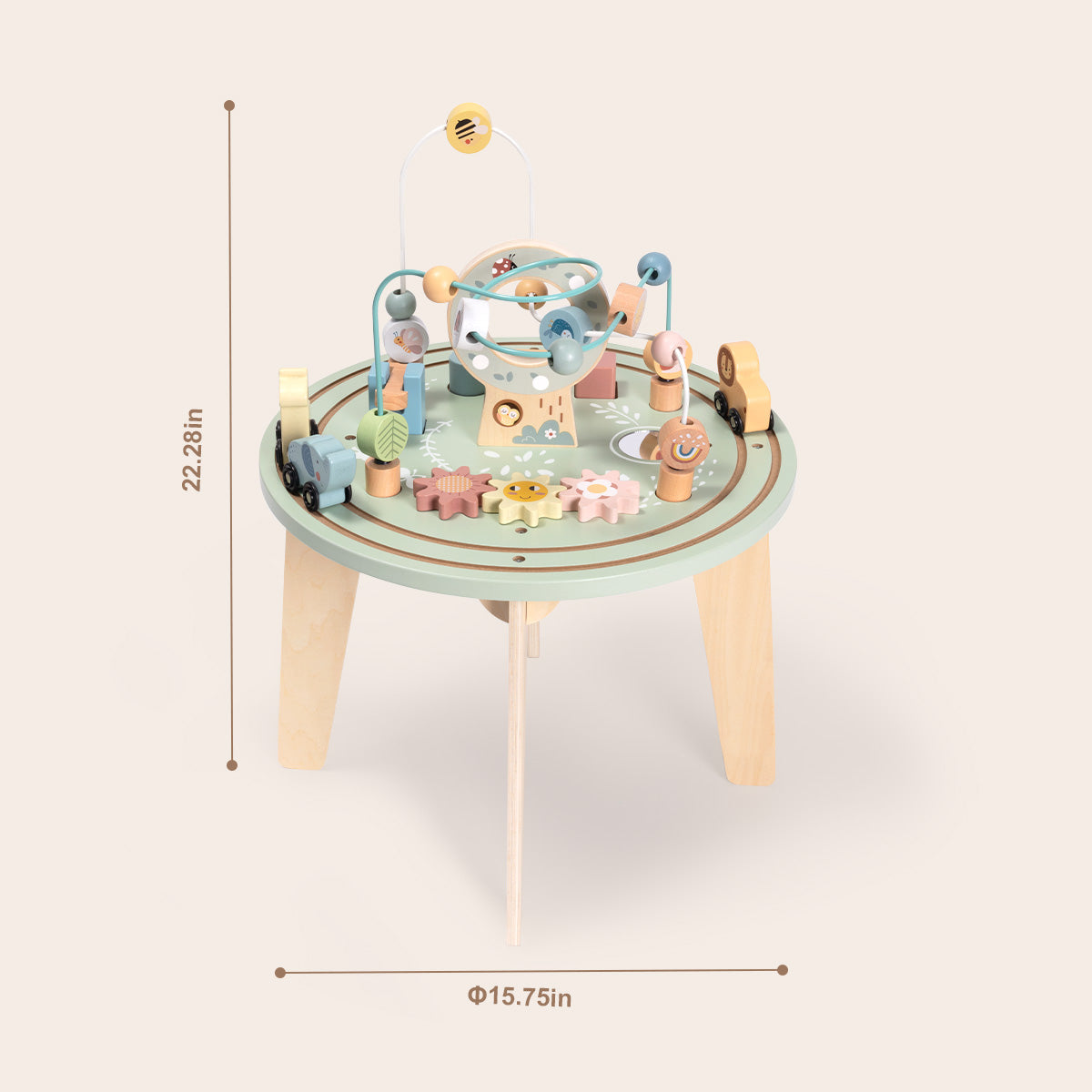 Tooky Toys Activity Table wooden toddler toy - view 5 | Marah Kids