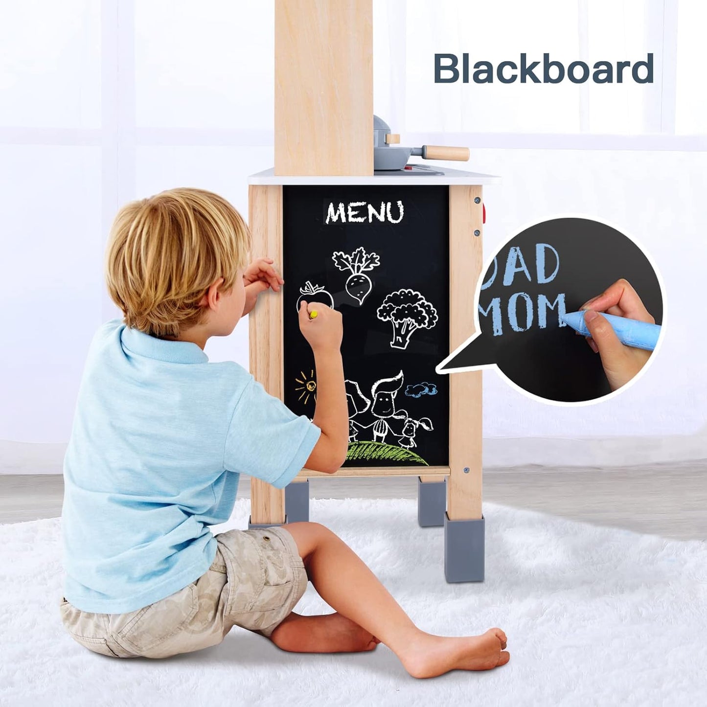 Tooky Toys Kitchen Set wooden play kitchen toy - view 5 | Marah Kids
