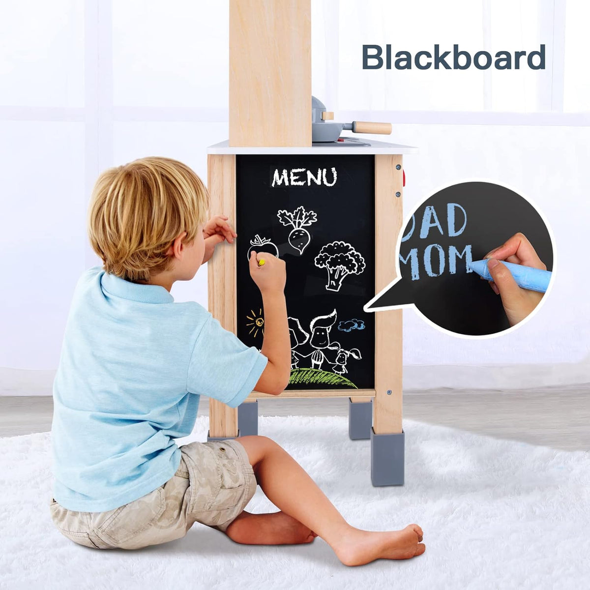 Tooky Toys Kitchen Set wooden play kitchen toy - view 5 | Marah Kids