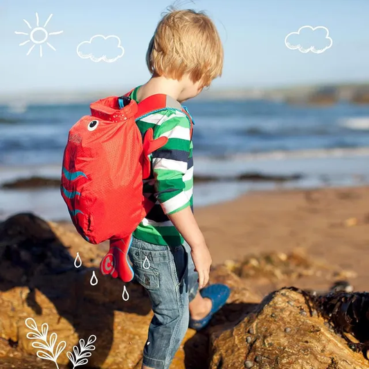 Trunki PaddlePak Waterproof Kids Swim Bag - Coral Tropical Fish (Red)