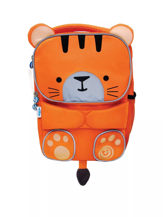 Trunki Toddler Backpack - Tipu Tiger: High Visibility Pre-School Rucksack, Orange