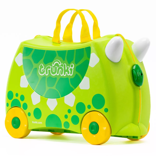 Trunki Ride-On Suitcase - Dudley the Dinosaur: Fun Travel Toy for Toddlers 3+
