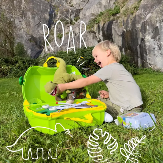 Trunki Ride-On Suitcase - Dudley the Dinosaur: Fun Travel Toy for Toddlers 3+