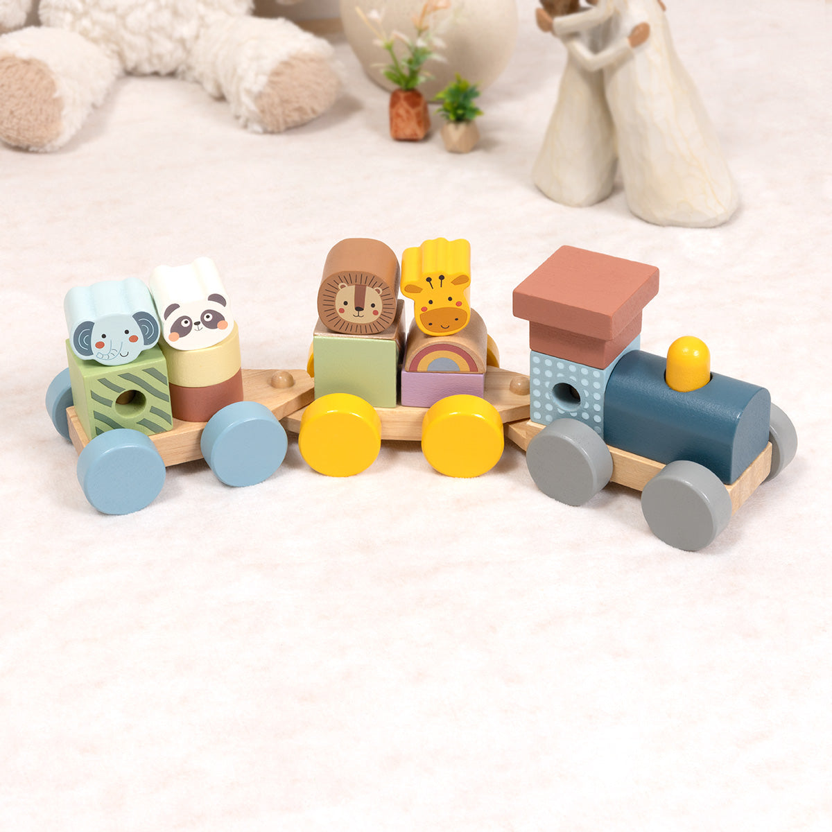 Tooky Toys Stacking Train - Animals wooden toy for toddlers - view 8 | Marah Kids