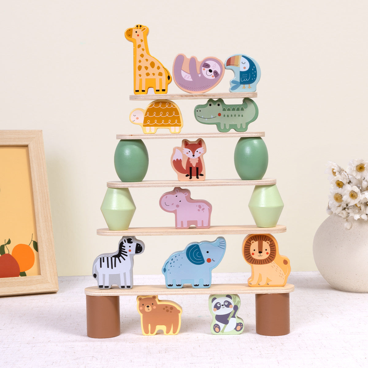 Tooky Toys Stacking Animals wooden toddler toy - view 5 | Marah Kids