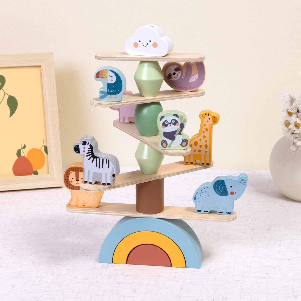 Tooky Toys Stacking Animals baby wooden activity toy - view 6 | Marah Kids