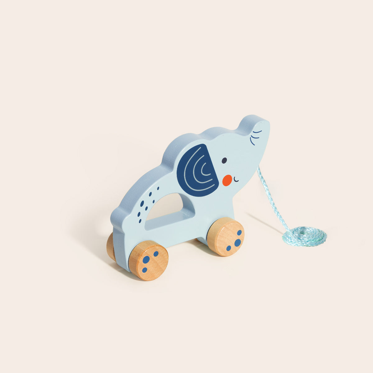 Tooky Toys Pull Along - Elephant early learning wooden toy - view 7 | Marah Kids