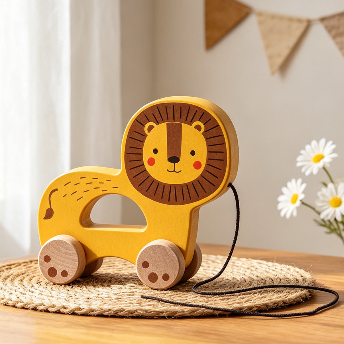 Tooky Toys Pull Along - Lion wooden toy for toddlers - view 4 | Marah Kids
