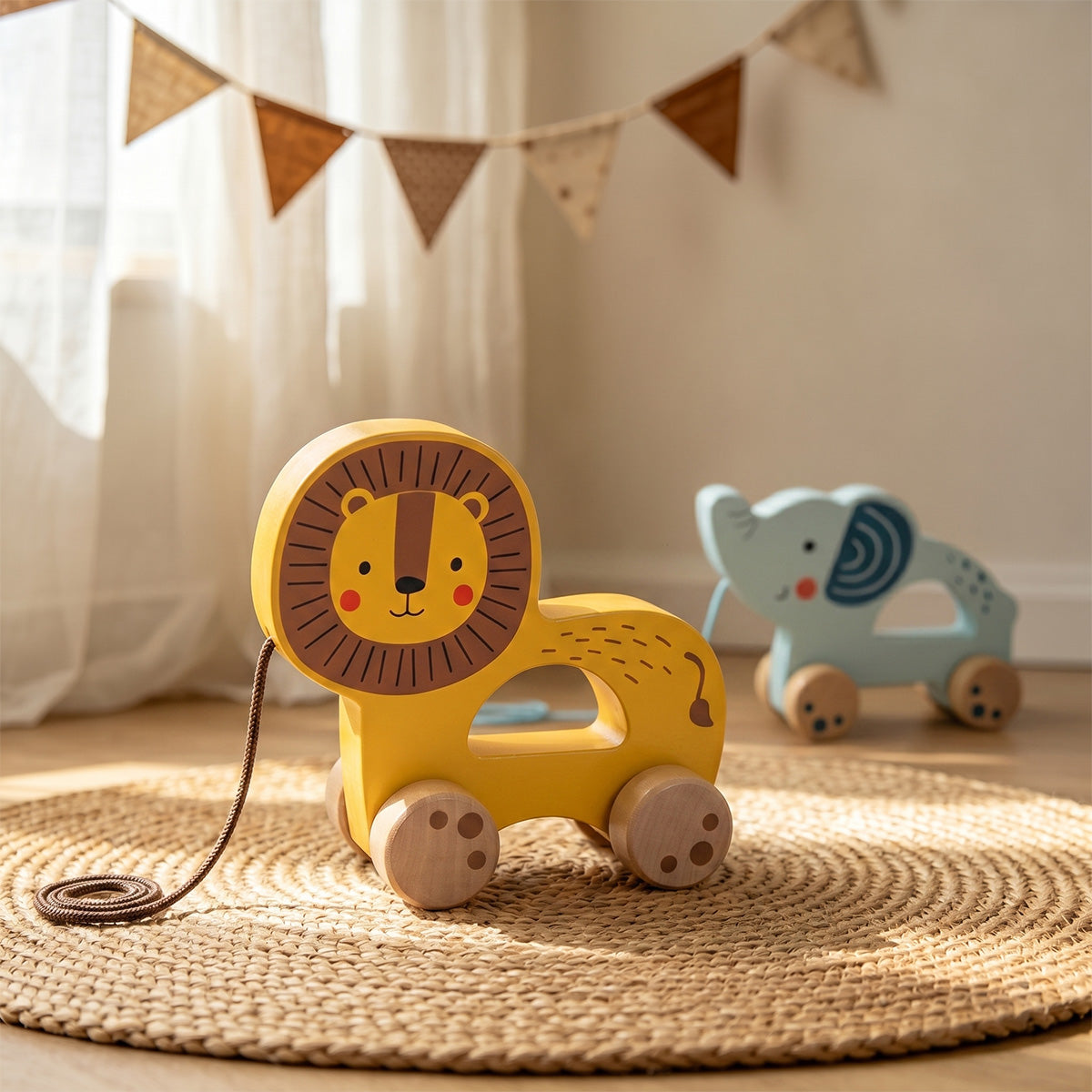 Tooky Toys Pull Along - Lion wooden toddler toy - view 5 | Marah Kids