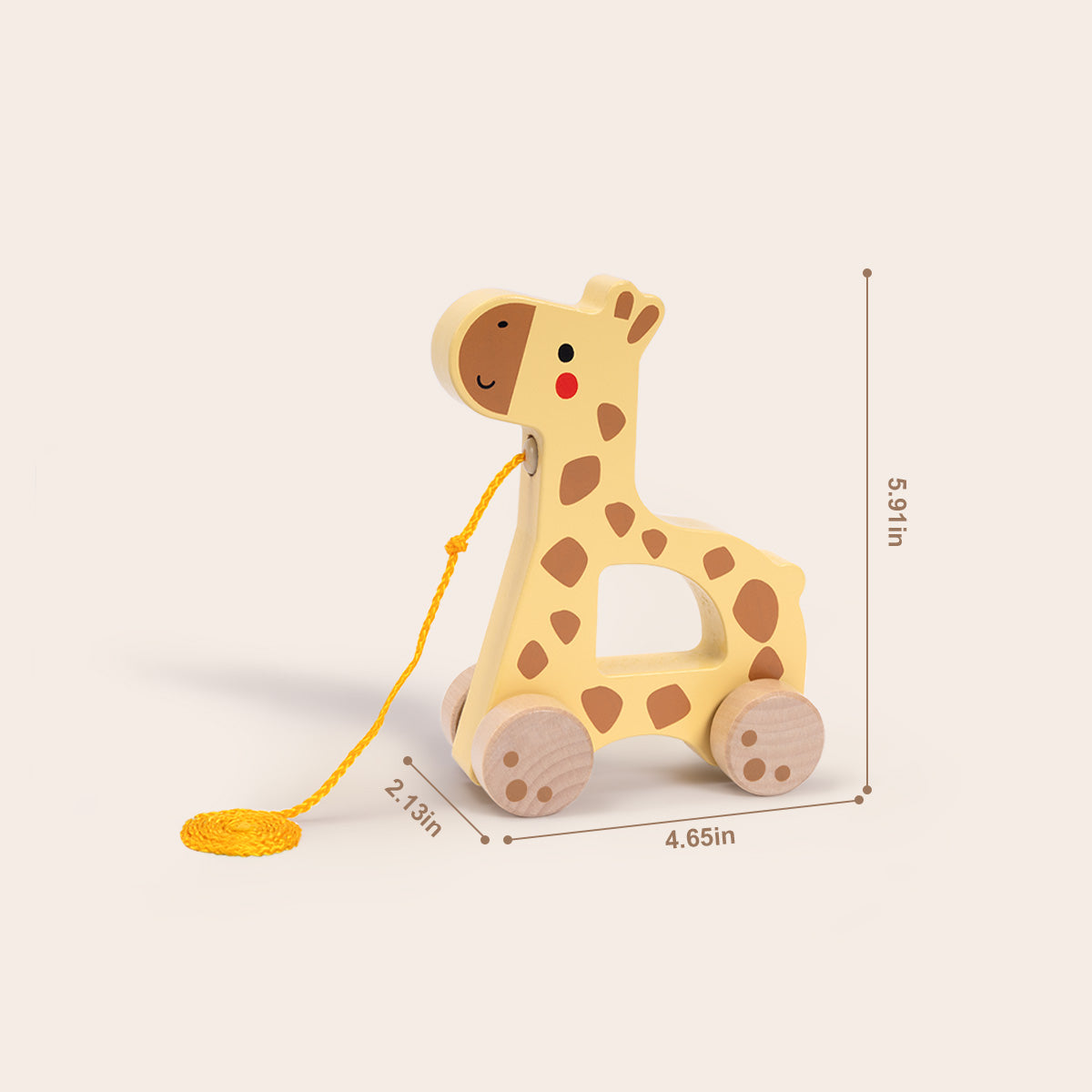 Tooky Toys Pull Along - Giraffe baby wooden activity toy - view 2 | Marah Kids