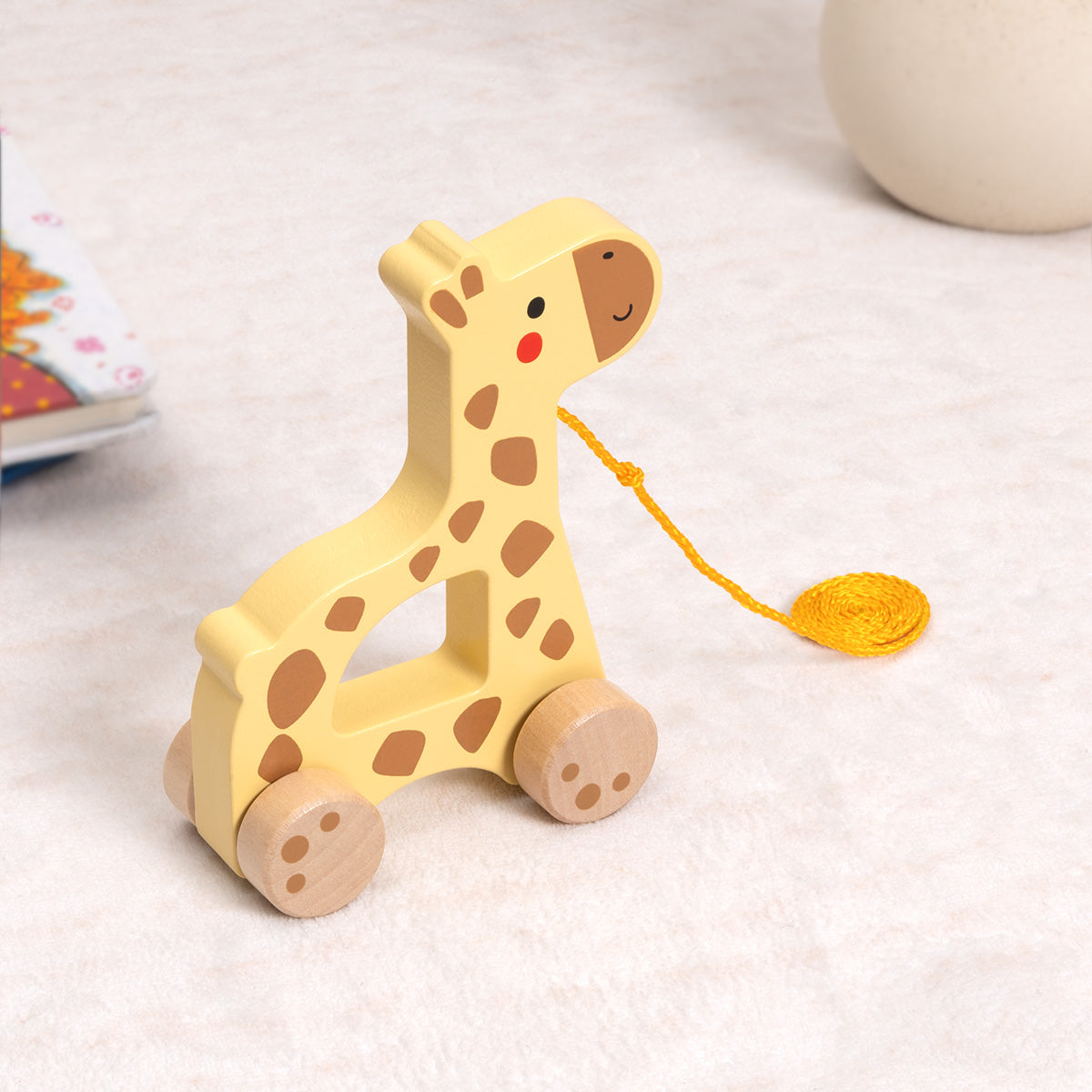 Tooky Toys Pull Along - Giraffe early learning wooden toy - view 3 | Marah Kids