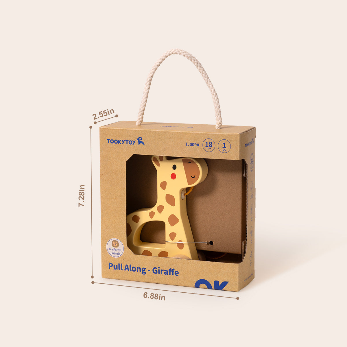 Tooky Toys Pull Along - Giraffe early learning wooden toy - view 7 | Marah Kids