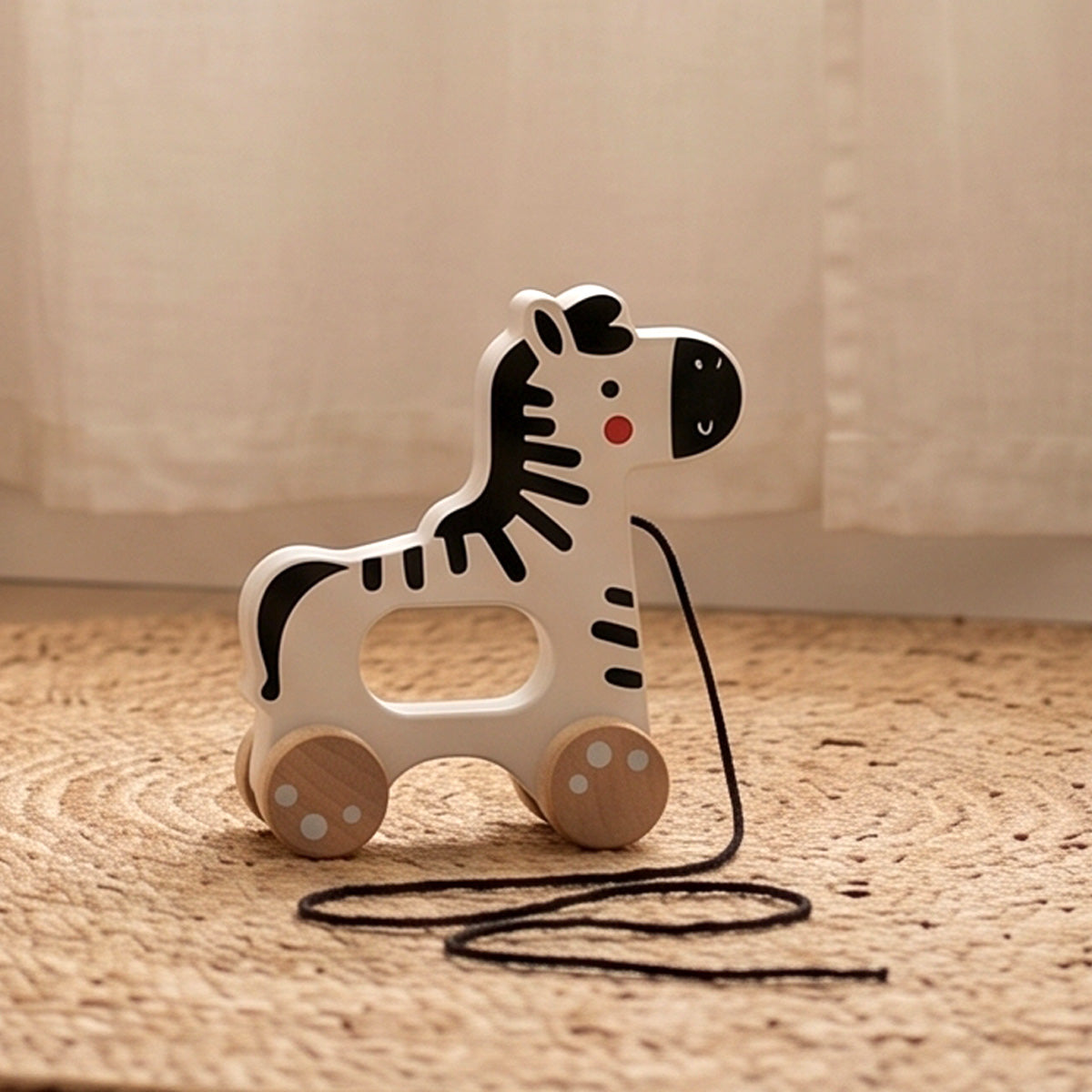 Tooky Toys Pull Along - Zebra wooden toy for toddlers - view 4 | Marah Kids