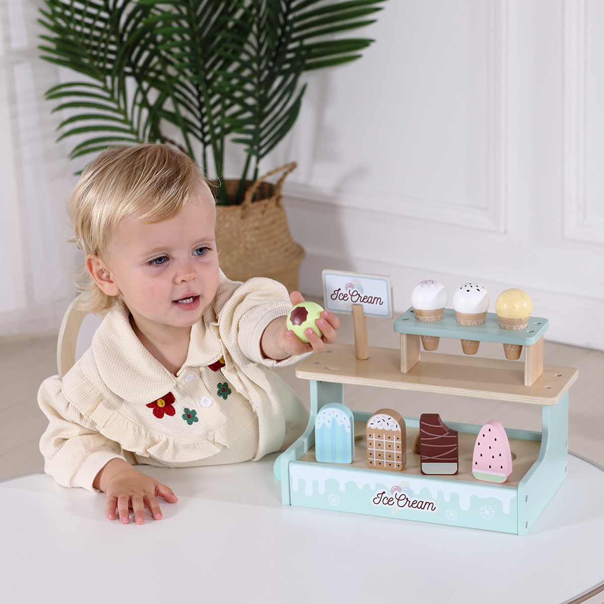 Tooky Toys Ice Cream Shop kids wooden kitchen toy - view 3 | Marah Kids