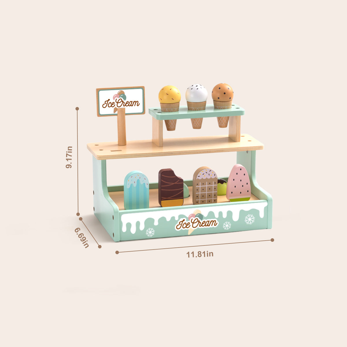 Tooky Toys Ice Cream Shop wooden role play toy - view 4 | Marah Kids