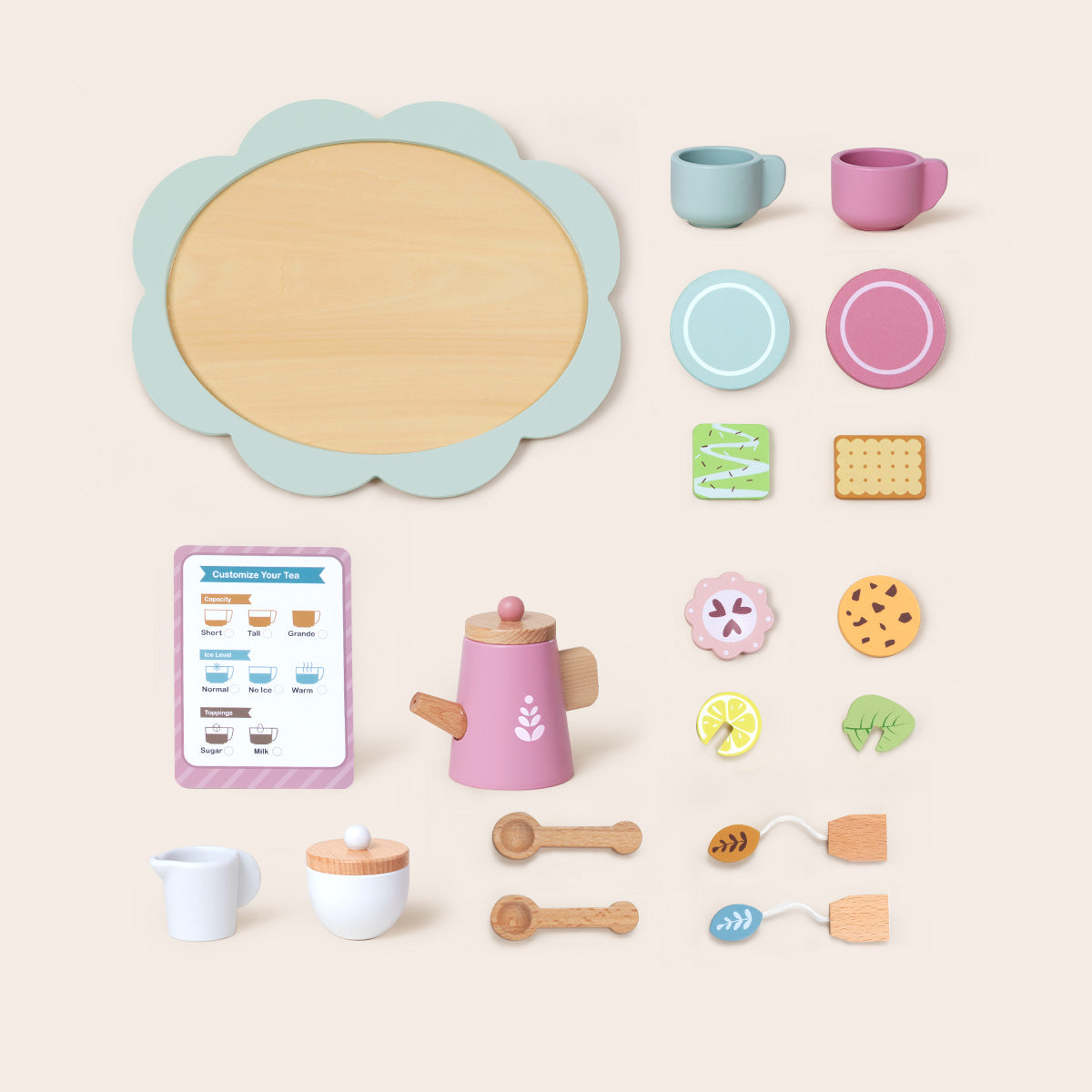 Tooky Toys Afternoon Tea Set wooden role play toy - view 8 | Marah Kids