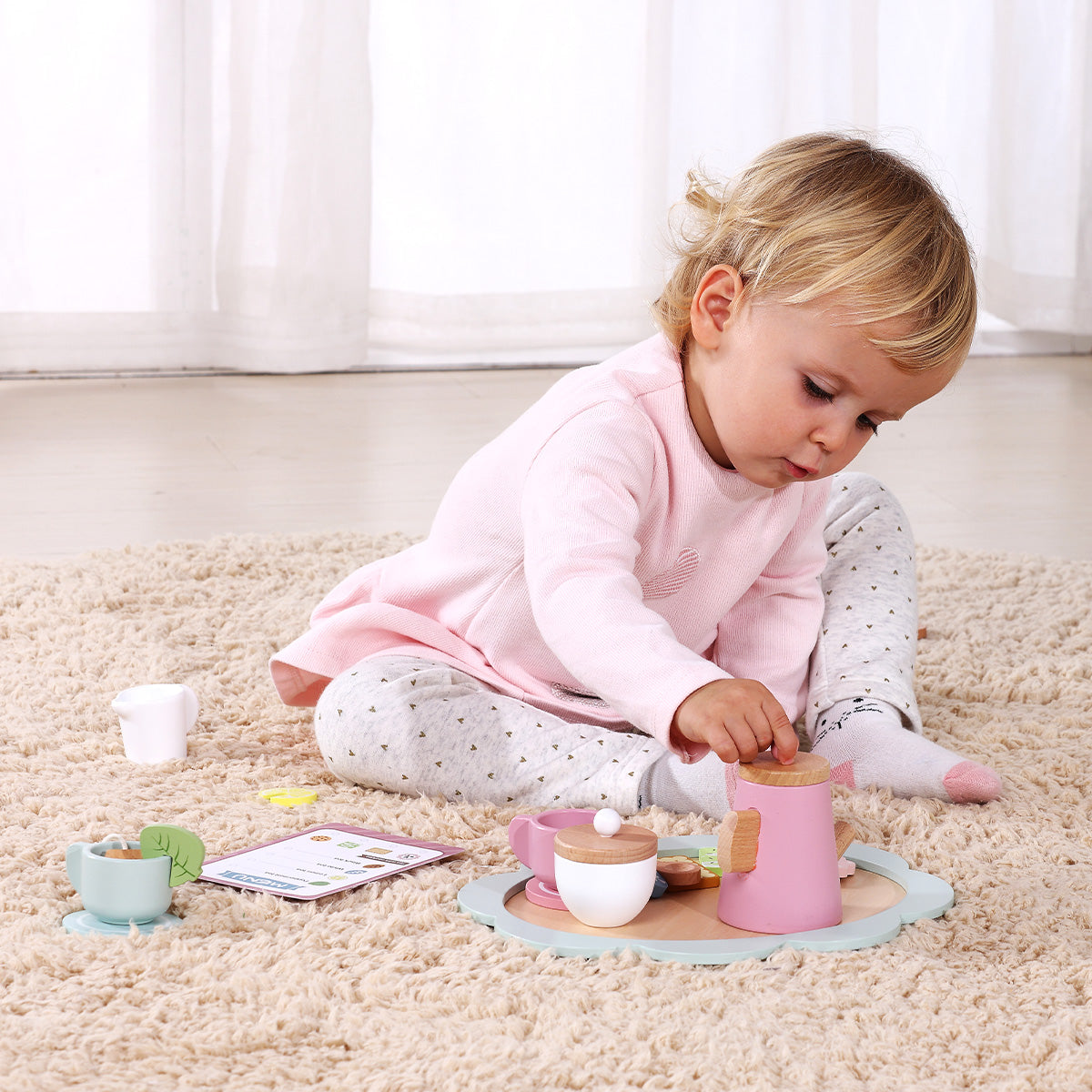 Tooky Toys Afternoon Tea Set wooden play kitchen toy - view 5 | Marah Kids