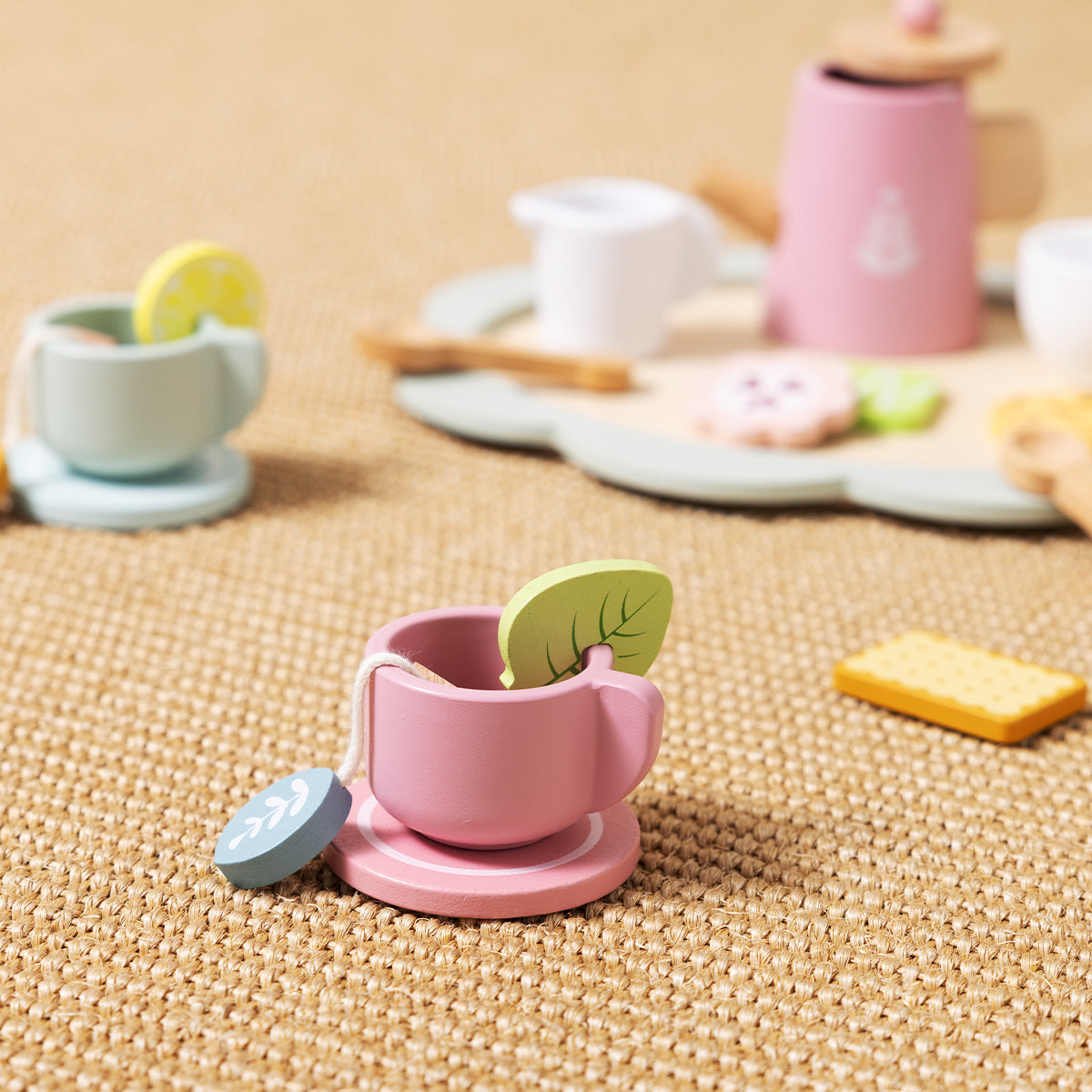 Tooky Toys Afternoon Tea Set kids wooden kitchen toy - view 7 | Marah Kids