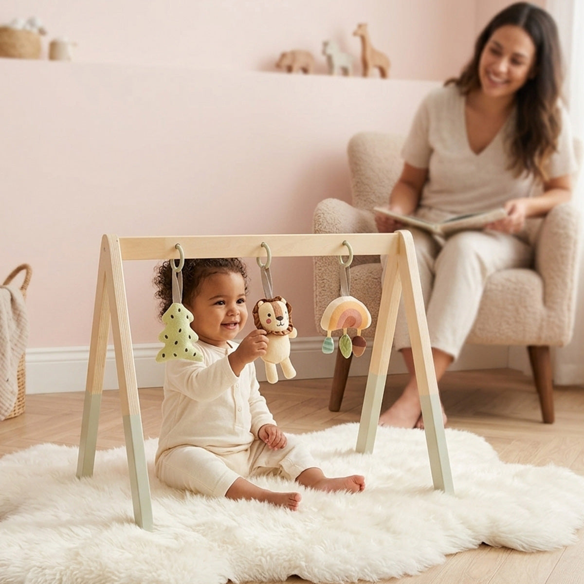 Tooky Toys Baby Gym baby wooden activity toy - view 2 | Marah Kids