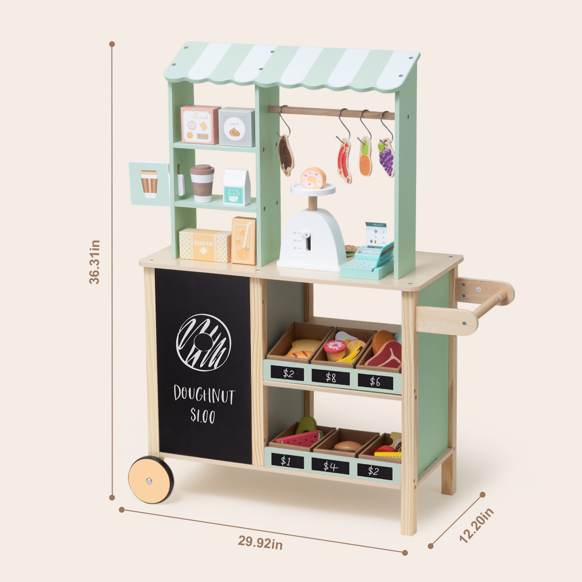 Tooky Toys Grocery Store pretend play kitchen set - view 6 | Marah Kids