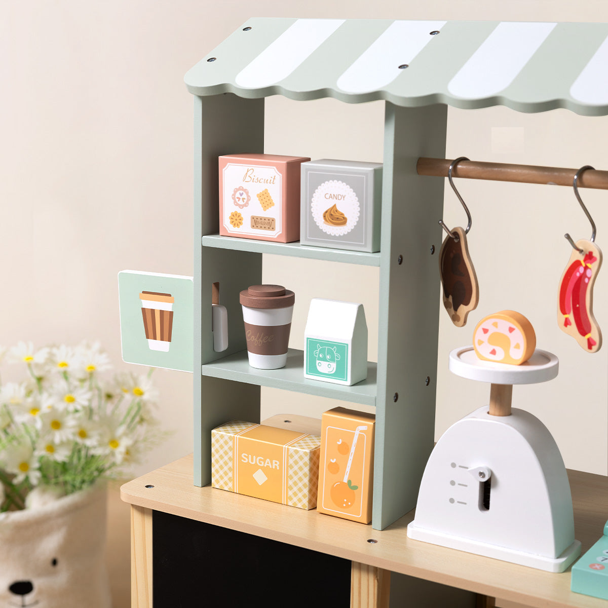 Tooky Toys Grocery Store kids wooden kitchen toy - view 7 | Marah Kids