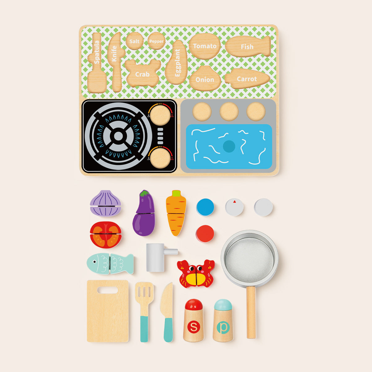 Tooky Toys Kitchen Playset pretend play kitchen set - view 6 | Marah Kids