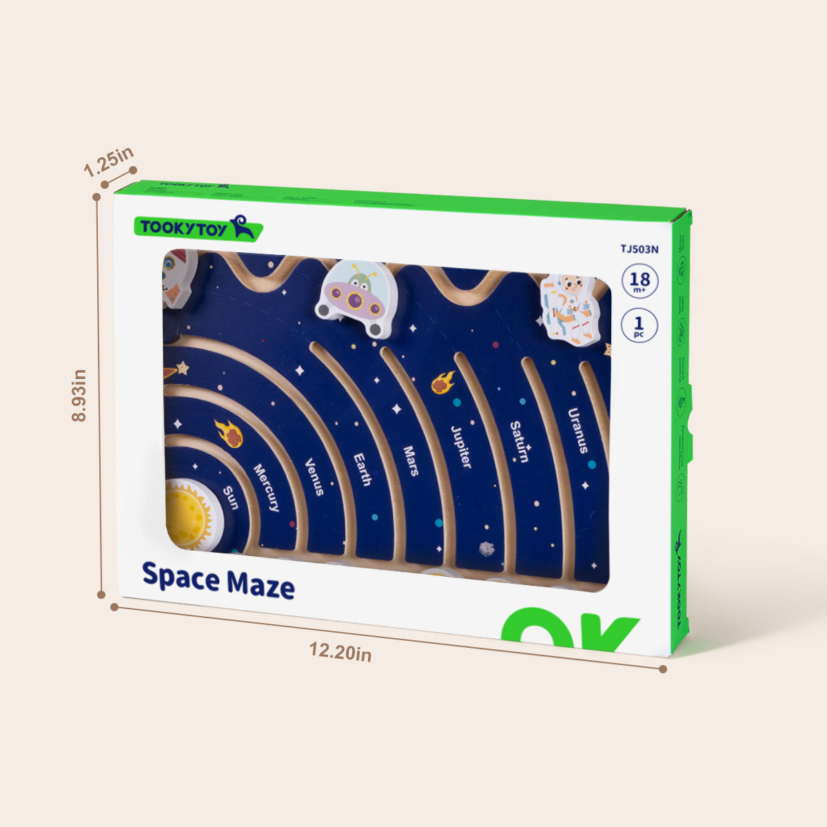 Tooky Toys Space Maze wooden skill-building toy - view 8 | Marah Kids