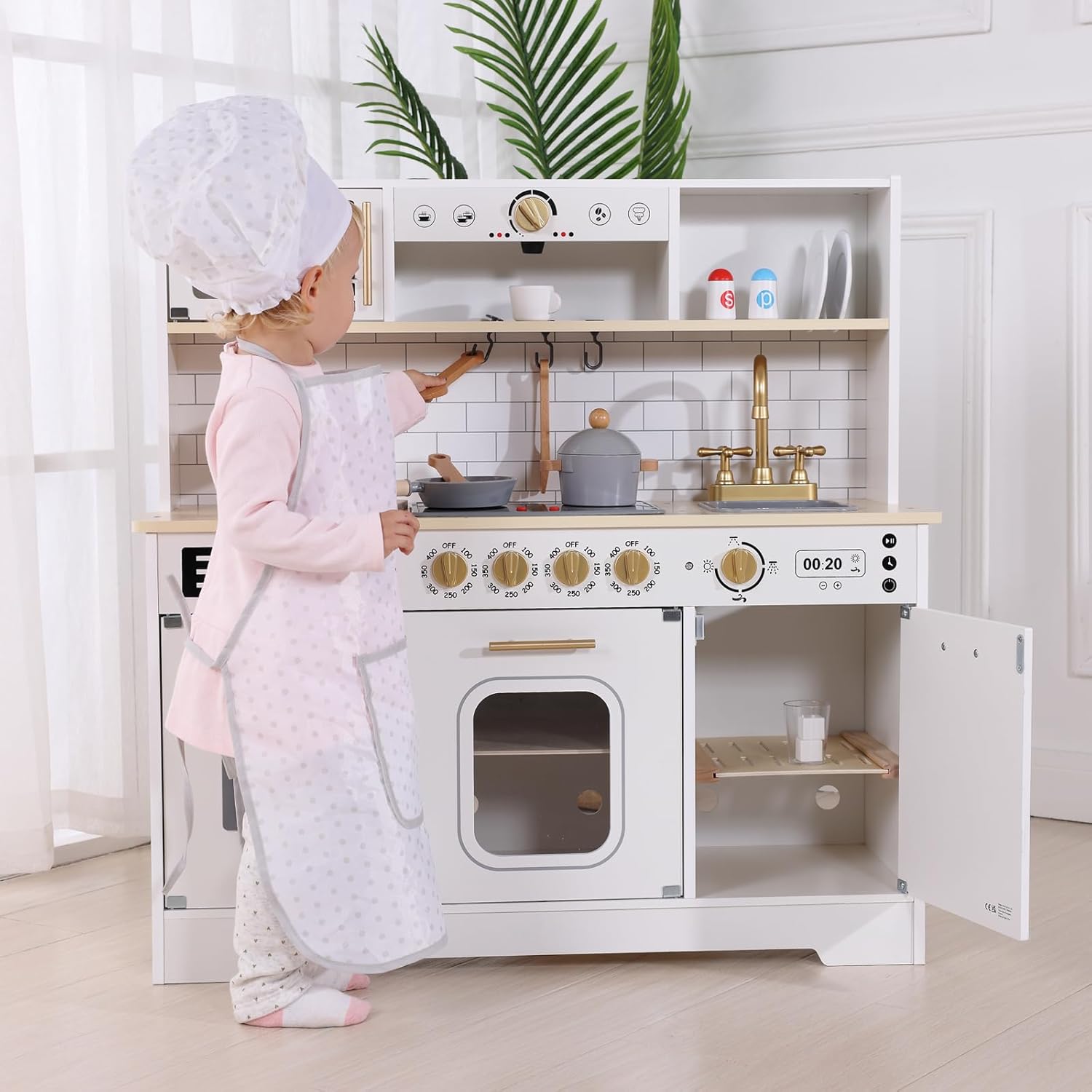 Tooky Toys Kids Kitchen Playset kids wooden kitchen toy - view 7 | Marah Kids