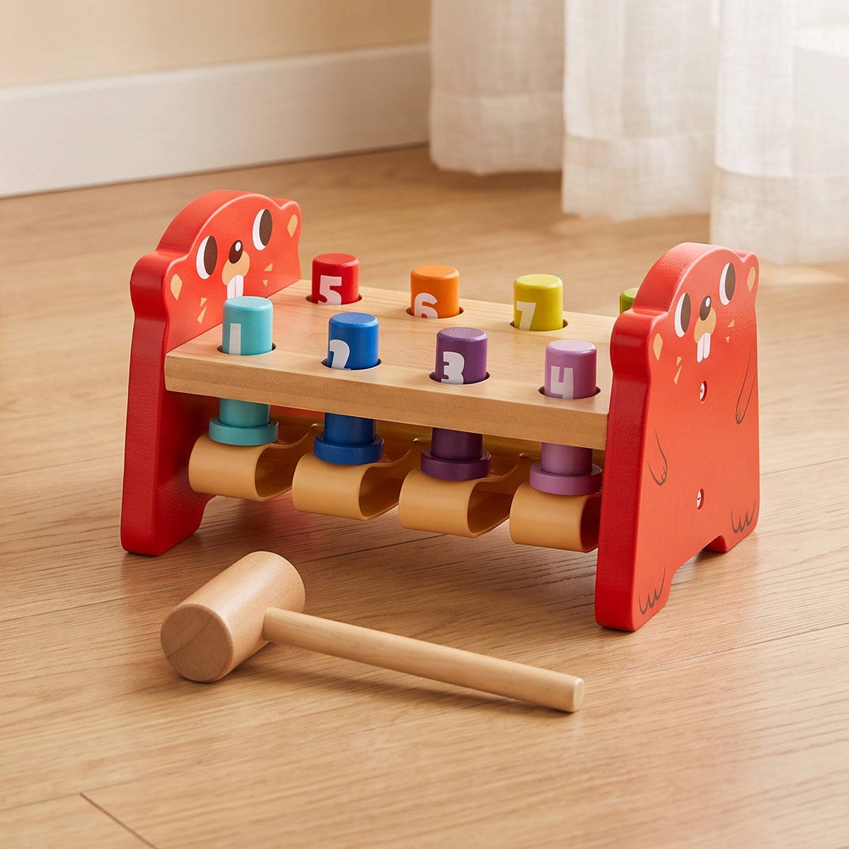 Tooky Toys Whack-a-Mole wooden skill-building toy - view 4 | Marah Kids