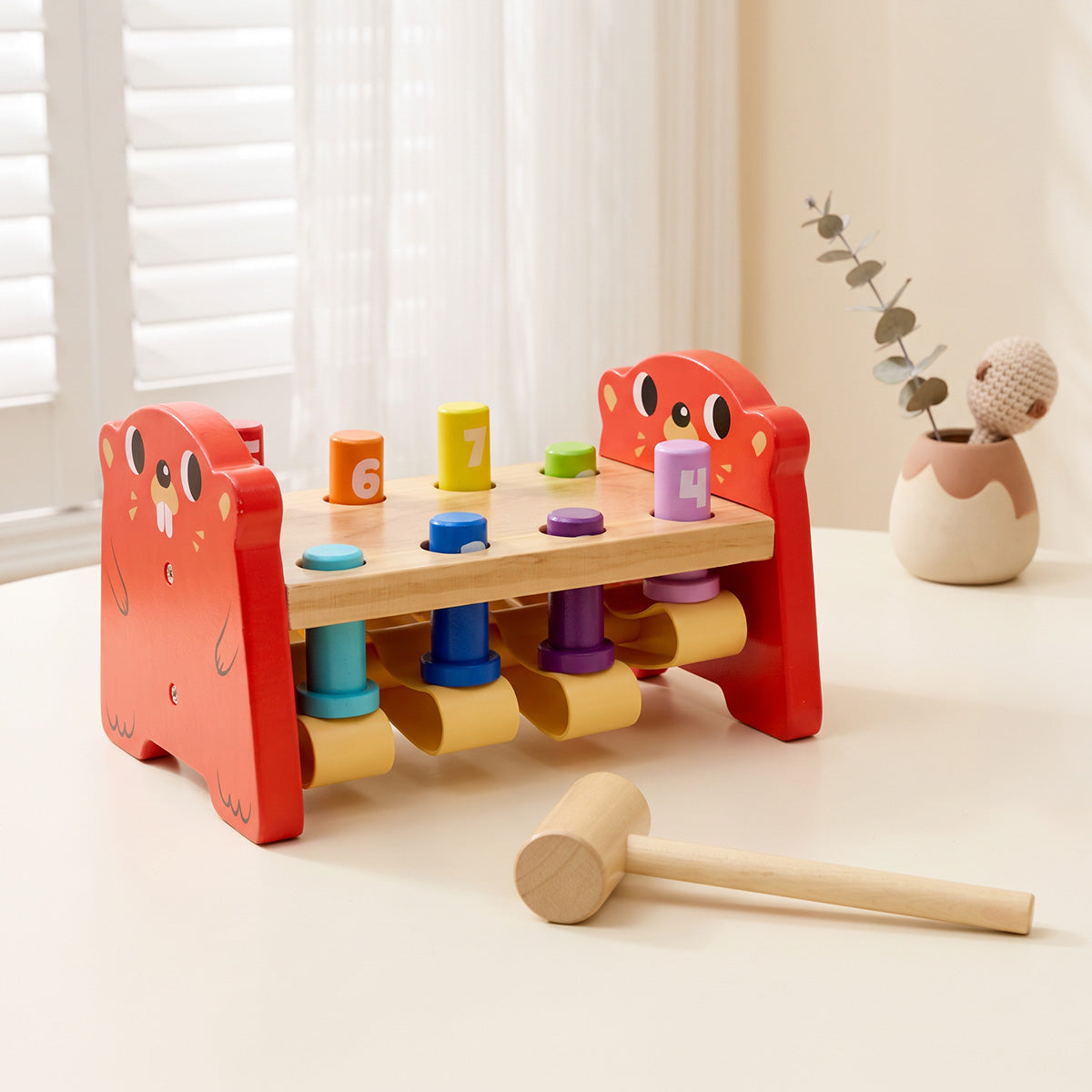 Tooky Toys Whack-a-Mole educational wooden toy - view 5 | Marah Kids