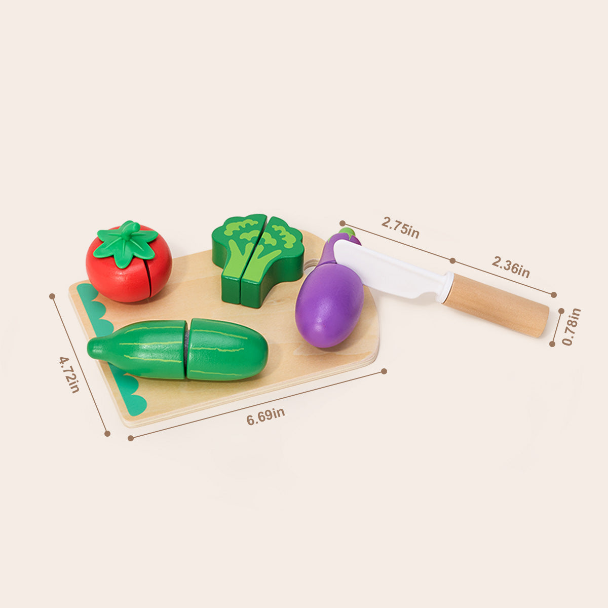 Tooky Toys Cutting Vegetables pretend play kitchen set - view 2 | Marah Kids
