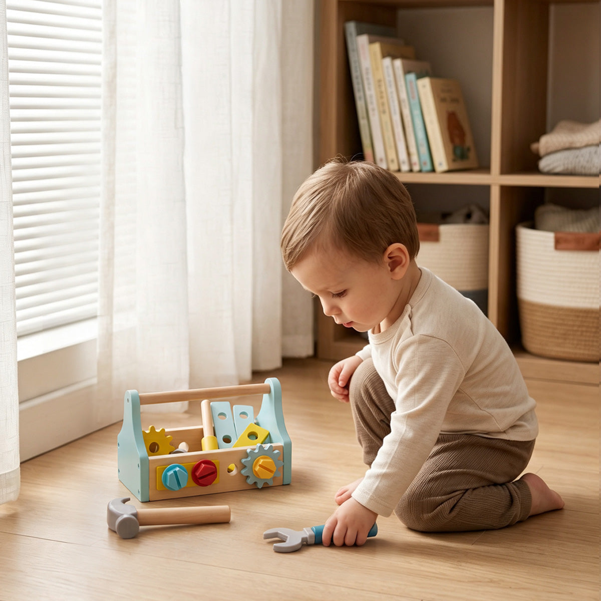 Tooky Toys Take-Along Tool Box kids wooden play set - view 3 | Marah Kids