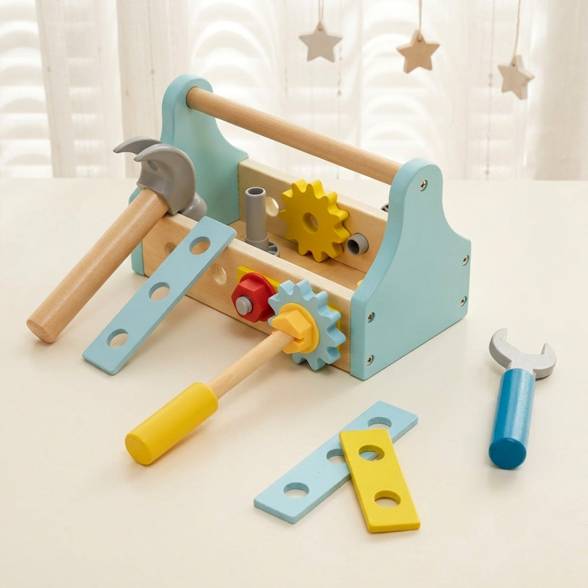Tooky Toys Take-Along Tool Box wooden pretend play toy - view 5 | Marah Kids