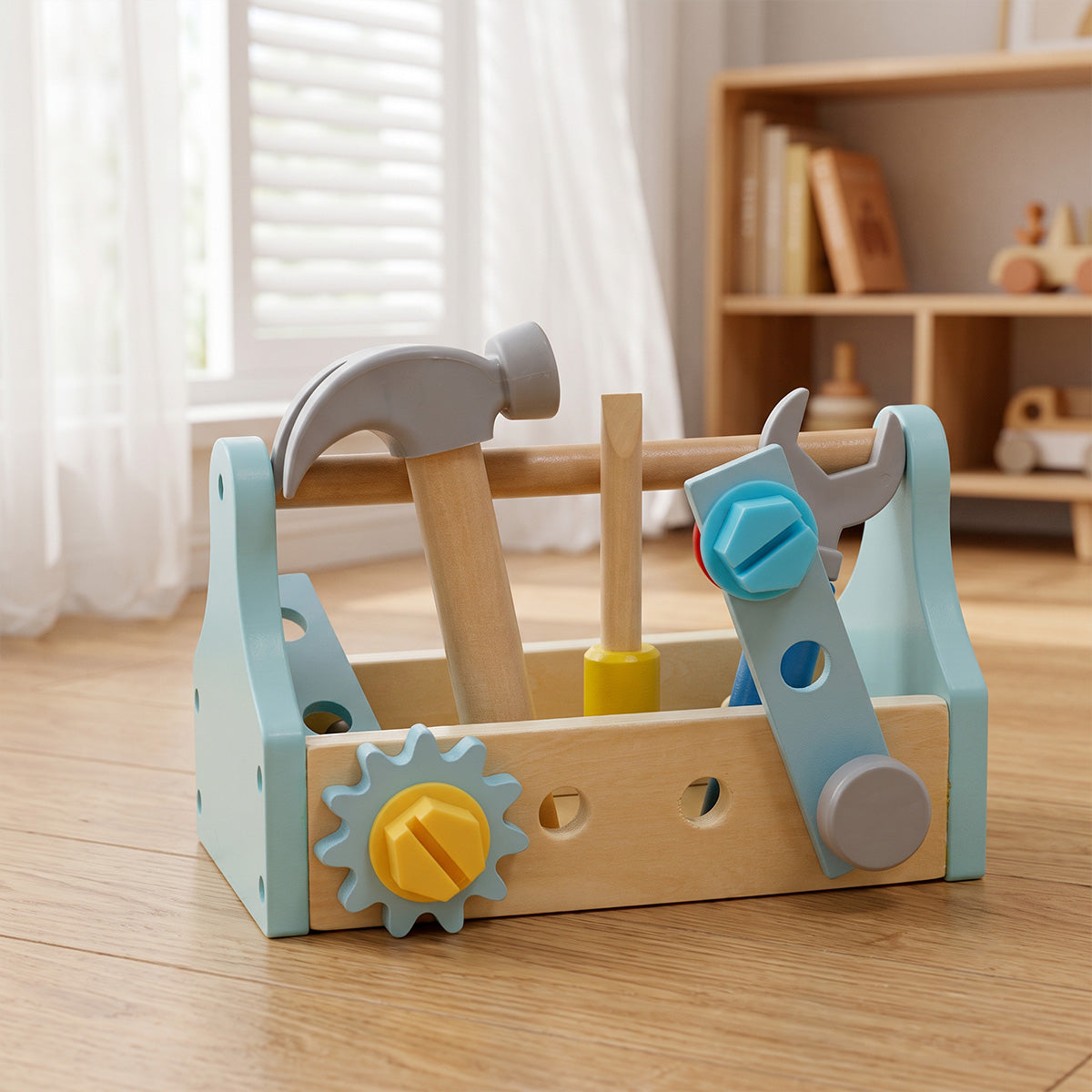 Tooky Toys Take-Along Tool Box kids wooden play set - view 7 | Marah Kids