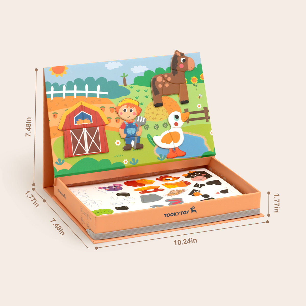 Tooky Toys Magnetic Box - Farm wooden activity toy - view 2 | Marah Kids
