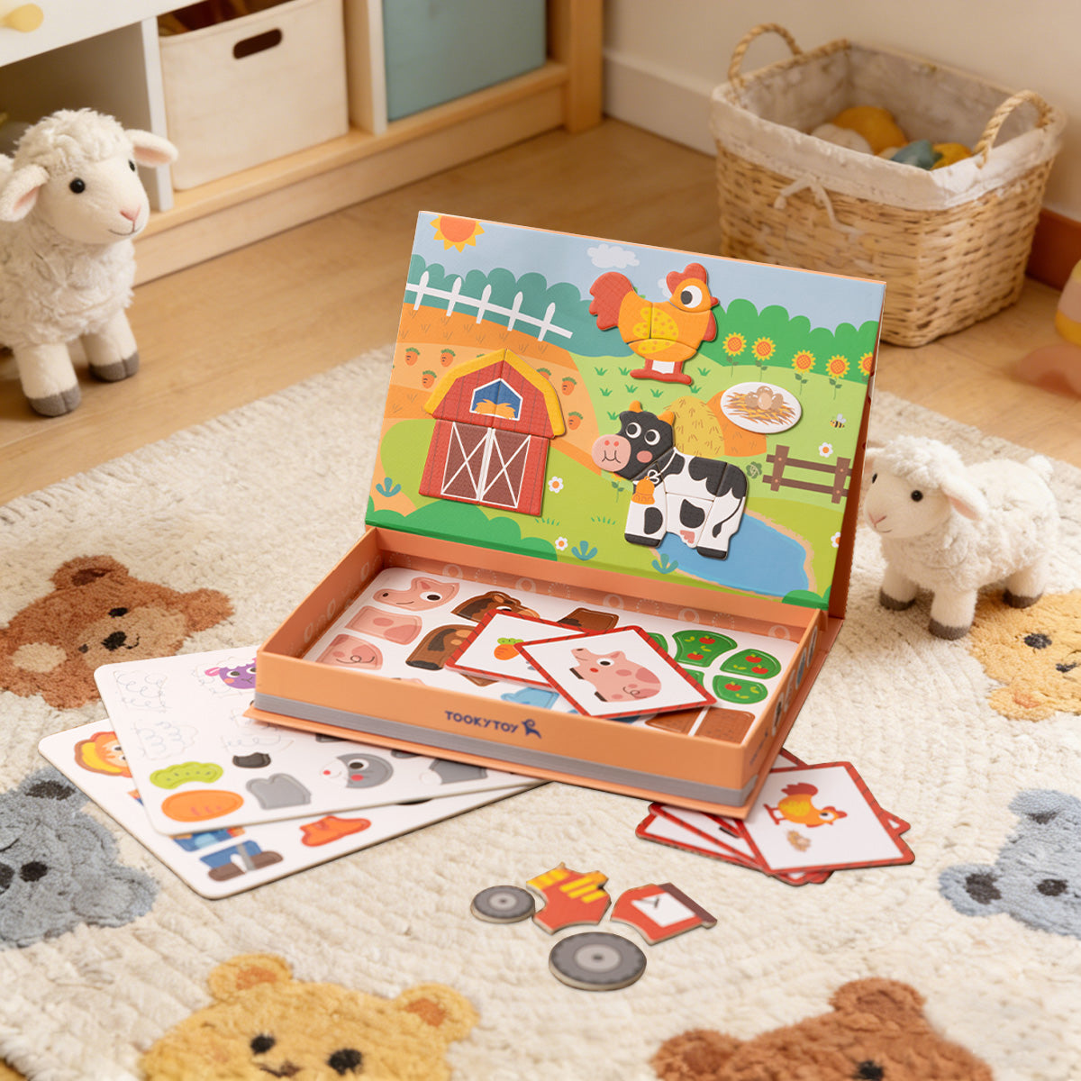Tooky Toys Magnetic Box - Farm wooden skill-building toy - view 4 | Marah Kids