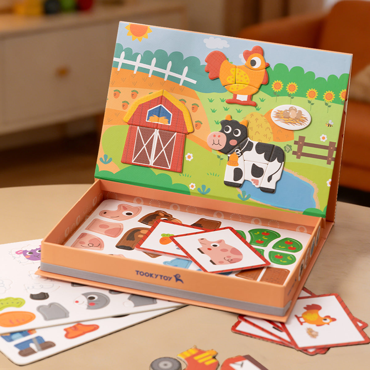 Tooky Toys Magnetic Box - Farm educational wooden toy - view 5 | Marah Kids