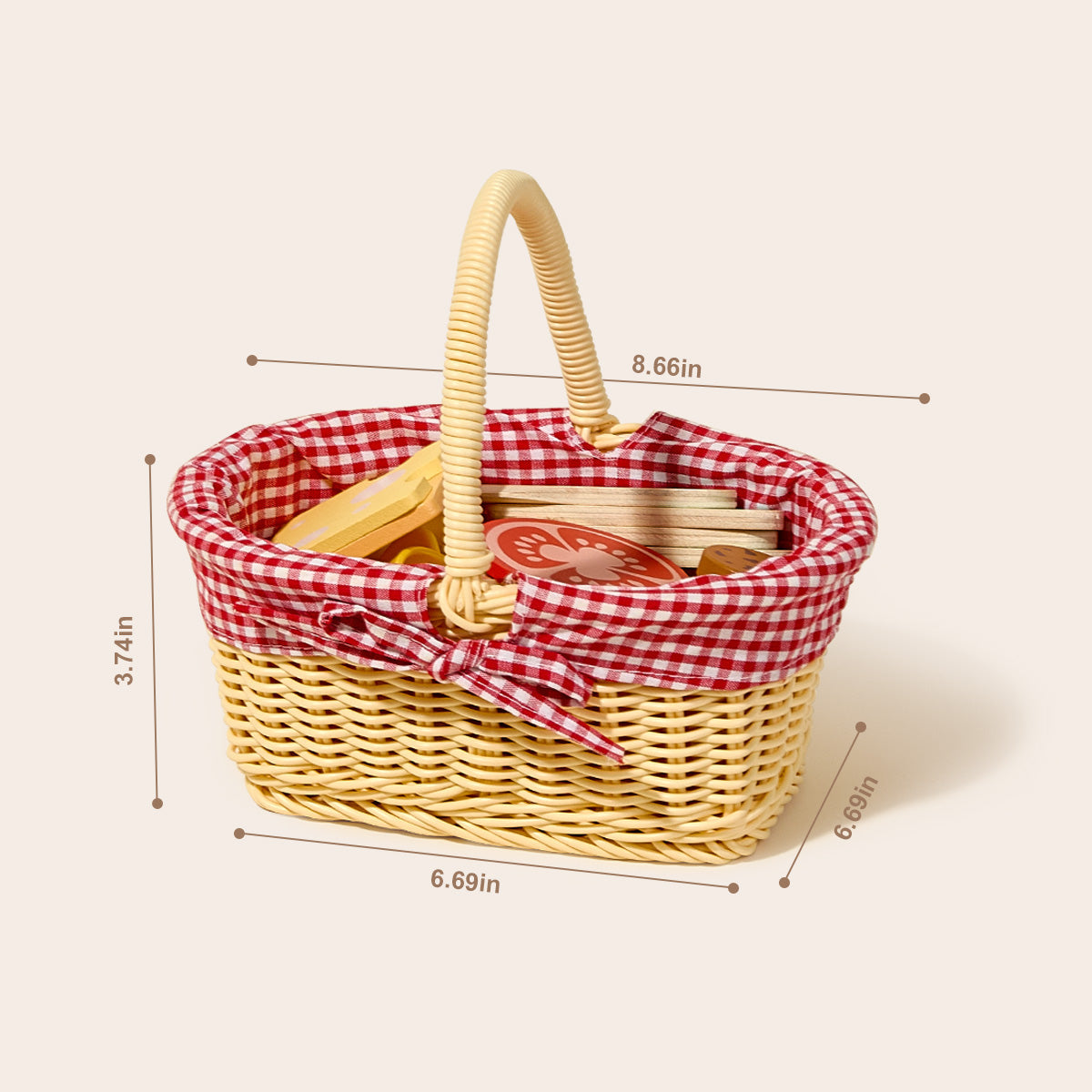 Tooky Toys Picnic Basket wooden role play toy - view 4 | Marah Kids
