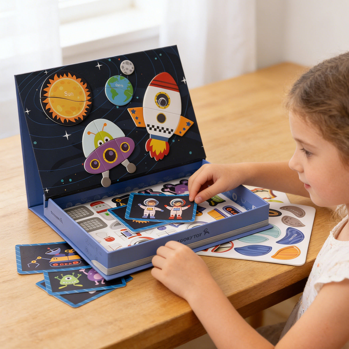 Tooky Toys Magnetic Box - Space wooden activity toy - view 2 | Marah Kids