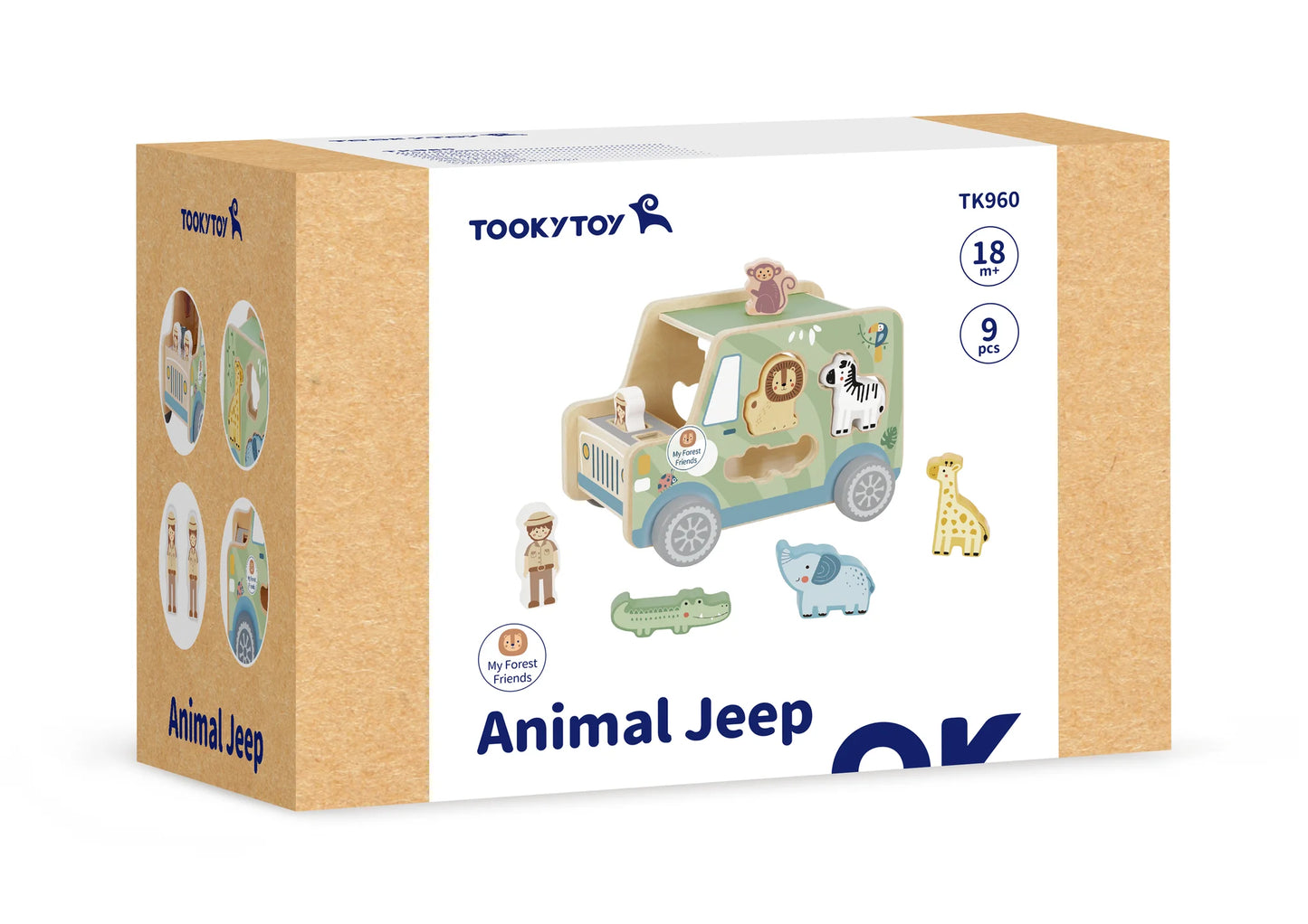 Tooky Toys Animal Jeep wooden toy vehicle set - view 5 | Marah Kids