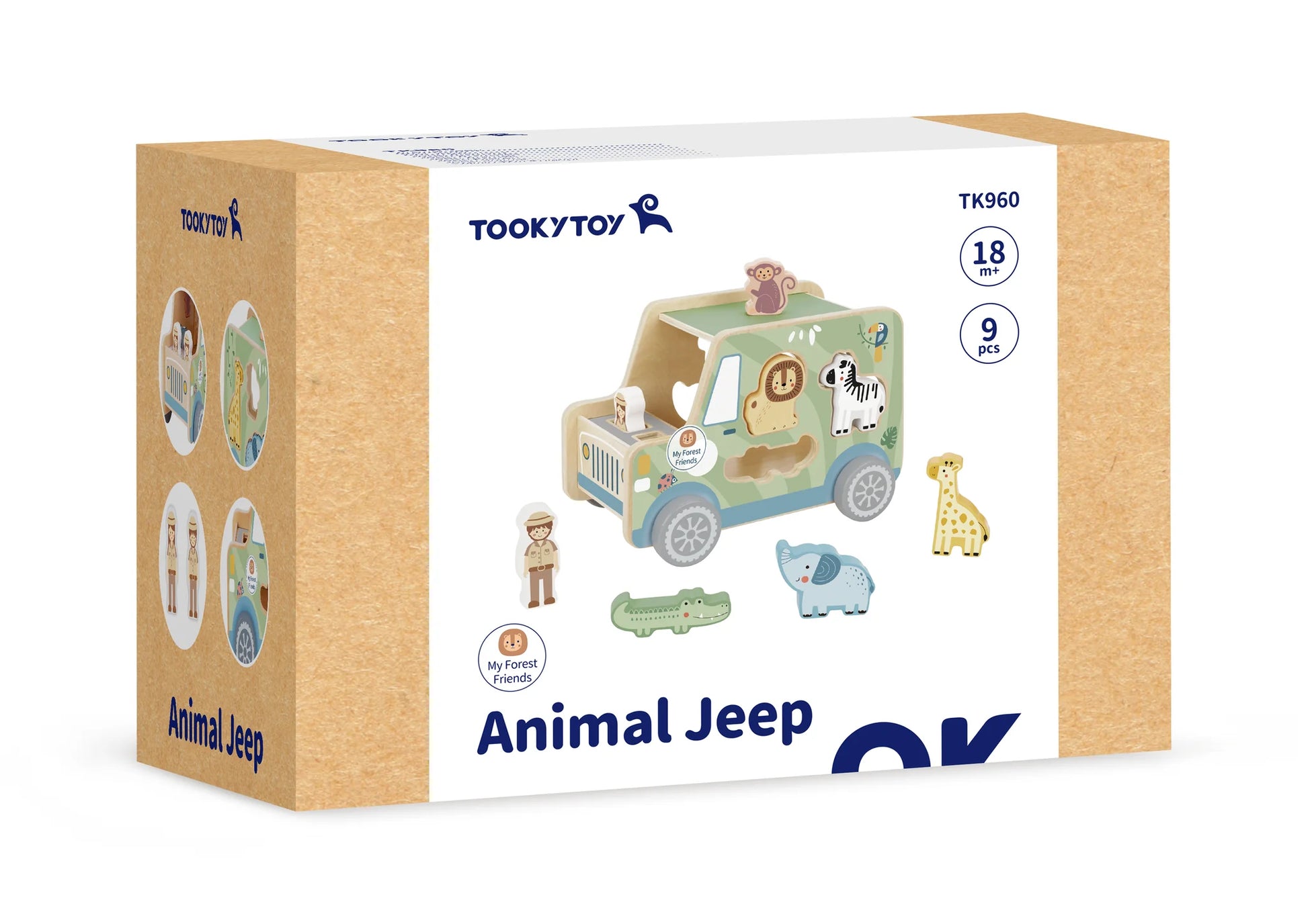 Tooky Toys Animal Jeep wooden toy vehicle set - view 5 | Marah Kids