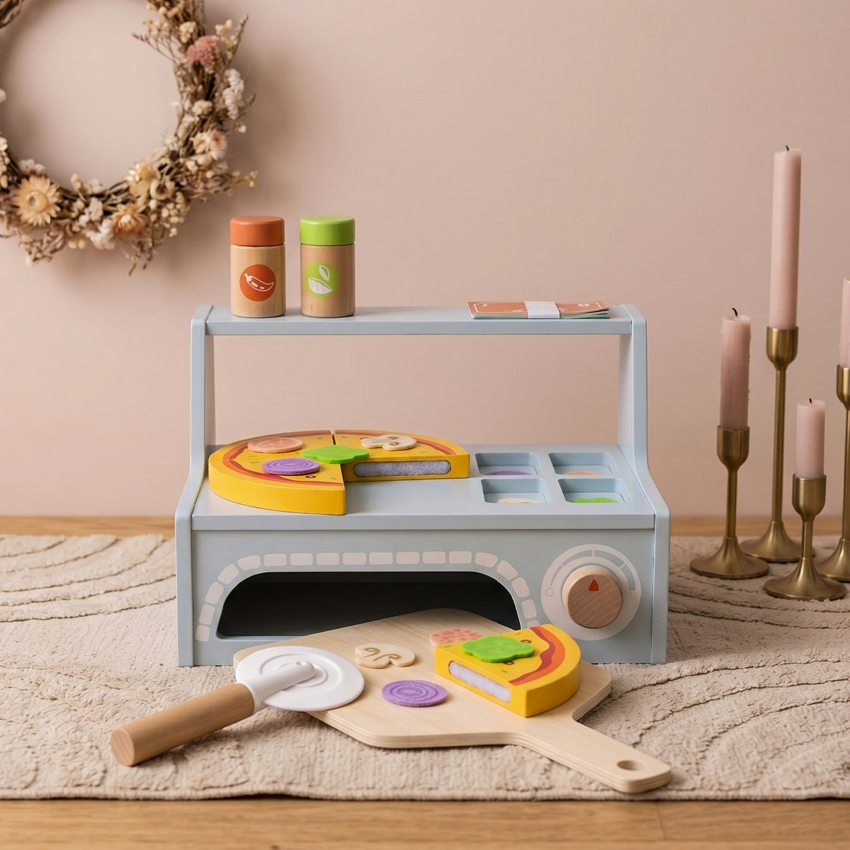Tooky Toys Pizza Oven wooden play kitchen toy - view 5 | Marah Kids