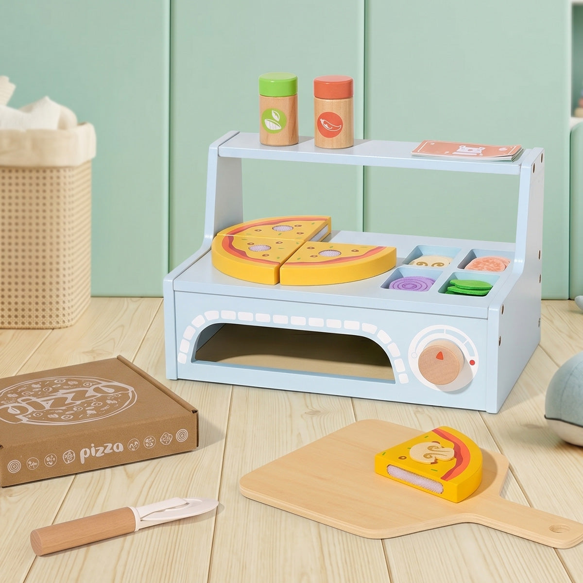 Tooky Toys Pizza Oven kids wooden kitchen toy - view 7 | Marah Kids