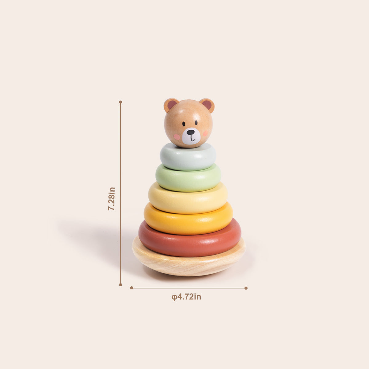 Tooky Toys Bear Tower pretend play wooden toy - view 2 | Marah Kids