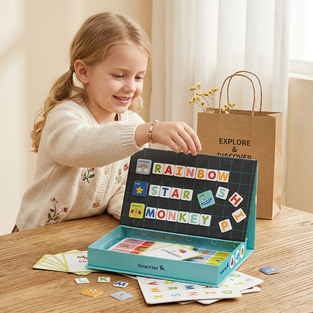 Tooky Toys Magnetic Box - Alphabet learning and development toy - view 3 | Marah Kids