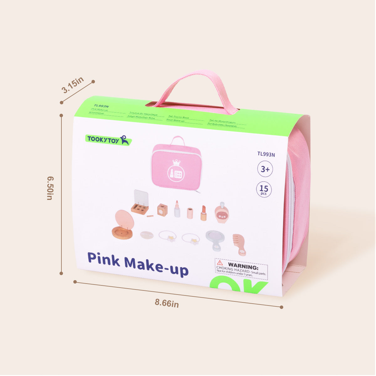 Tooky Toys Pink Make Up pretend play wooden toy - view 6 | Marah Kids