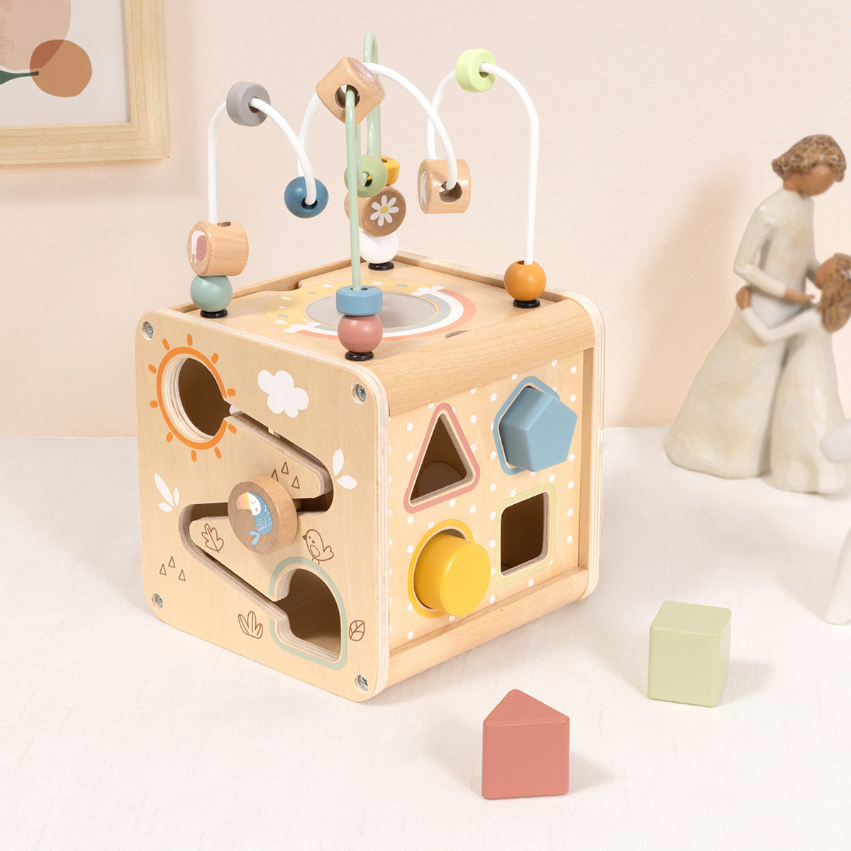 Tooky Toys Play Cube baby wooden activity toy - view 6 | Marah Kids