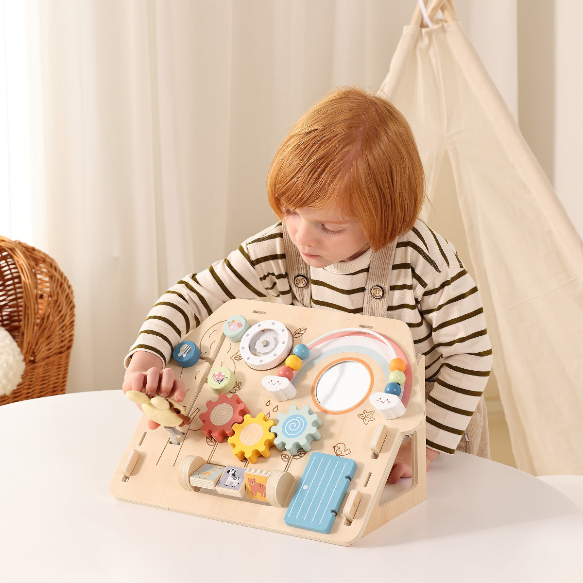 Tooky Toys 2 in 1 Activity Board early learning wooden toy - view 3 | Marah Kids