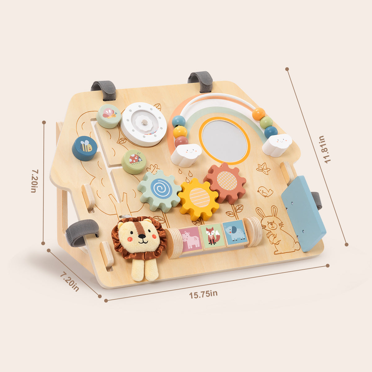 Tooky Toys 2 in 1 Activity Board wooden toddler toy - view 5 | Marah Kids